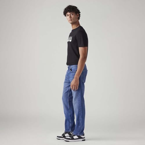 Image of Levi's Men's 505 Mid Indigo Straight Fit Mid Rise Jeans