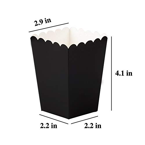 Image of Black Popcorn Boxes Mini Paper Popcorn Box Cardboard Popcorn Container for Party, Pack of 24
