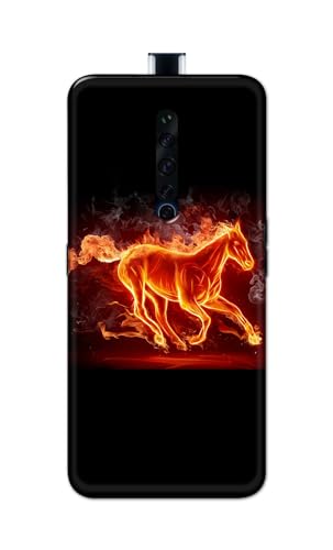 Image of PRINTFIDAA Printed Hard Back Cover Case for Oppo Reno2 Z | Oppo Reno2 F Back Cover (Fiery Horse) -112