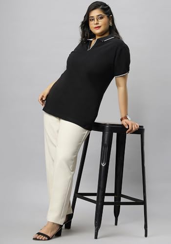 Image of Wear Your Opinion Women's Plus Size Tipped Collar Neck Polo Tshirt