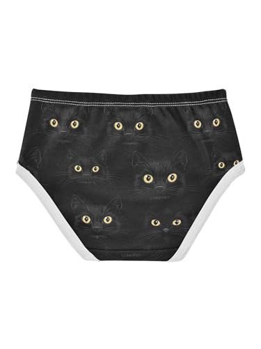 ZZKKO Black Cats with Star Eyes Girls Underwear Toddler Panties for Girls Comfort Brief Size 2-8T2