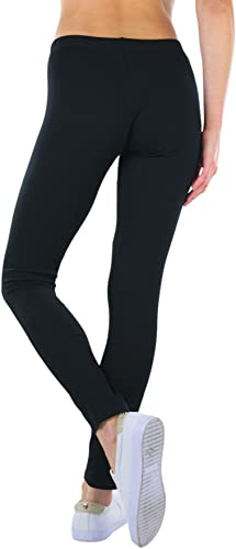 Image of ToBeInStyle Women's Skinny Fit Cotton Full Length Leggings Tights - Regular and Plus Sizes