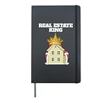 Real Estate King | Mens Real Estate Design | Houses Realtor Hardcover Journal, Black