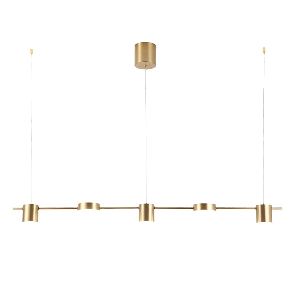 Lampe à suspension linéaire anti-zones d'ombre grand luminaire doré LED 35W
