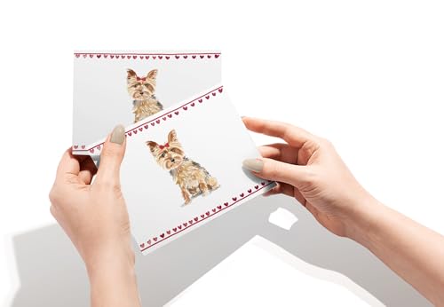 Image of Twigs Paper - Yorkshire Terrier Dog Note Cards - Set of 12 Blank Cards (5.5 x 4.25 Inch) with 12 Envelopes - 100% EcoFriendly Stationery - Made In USA