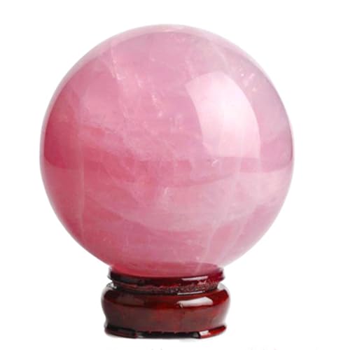 Sphère de quartz rose 7cm pour rituel de divination et méditation