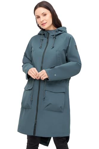 derbe Damen Regenjacke Phoebholm dog - Blau 42 - Gefüttert Gassi