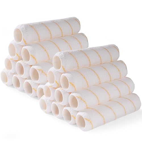 HANJKINZ 9 Inch Microfiber Paint Roller Covers 20 Pack 3/8 Nap