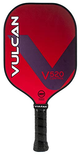 Vulcan | V520 Pickleball Paddle | Control Performance | Polypropylene Core - Fiberglass Surface | USAP Approved | Red