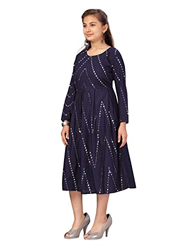 Image of Aarika Girls Navy Blue Colour Middi