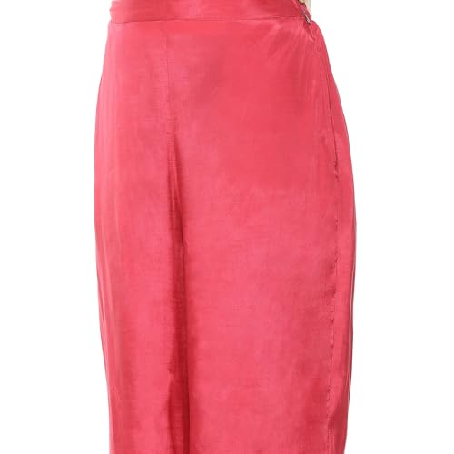 Image of Rangriti Pink Viscose Straight Palazzo for Women