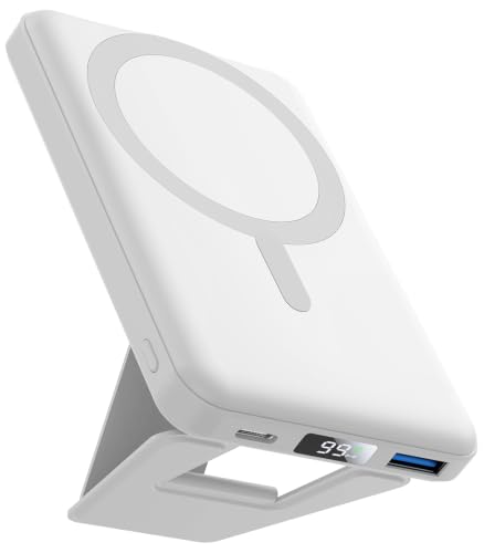 Image of AOGUERBE Magnetic Power Bank, 10000mAh Wireless Portable Charger with Stand
