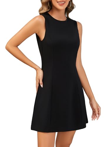 Women's Summer Sleeveless A-Line Dress Mini Dress Club Party Little Short Dress Casual Boat Neck Dresses