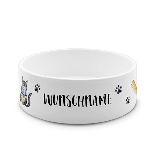 PrintPlanet® - Futternapf mit Name oder Text personalisiert - Für Katzen und kleine Hunde - Napf Hundenapf Katzennapf selbst gestalten - Layout 12