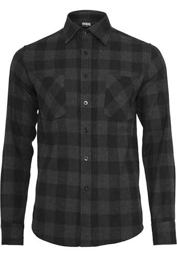 Urban Classics Herren Hemd, Regular Fit TB297, Blk/Cha, M
