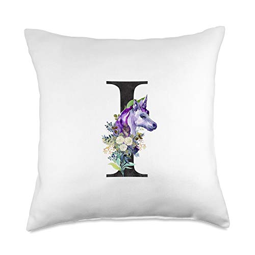 unicorn initial pillow