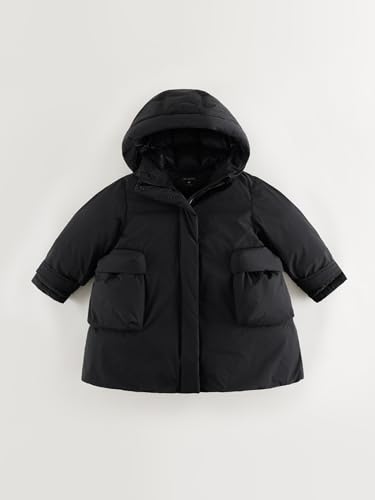 marc & janie Girls French Ultralight Long Hooded Down Coat Loose A-Line Jacket Warm Outerwear 2416003