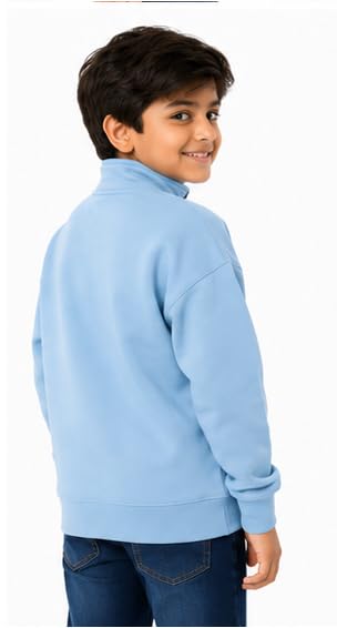 Image of T2F Boys Cotton High Neck Oversized Fit DropShoulder Sweatshirt