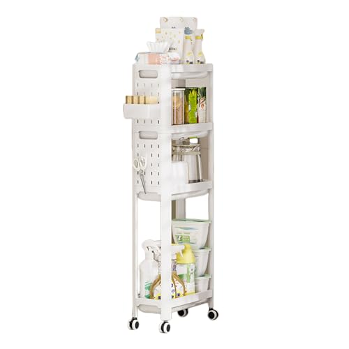 Carrito utilitario pequeño, estante de almacenamiento de alimentos de varios niveles, transportador de condimentos de cocina móvil, carrito organizador rodante, para garaje