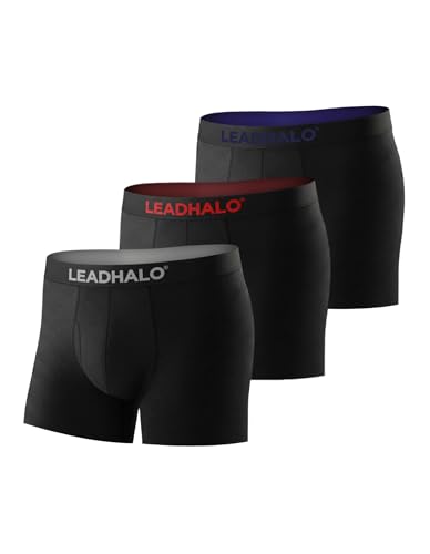 LEADHALO 3 Pack Merino Wool Underwear for Men, Moisture Wicking Wool Boxers Briefs for Base Layer, Thermal Boxers with Pouch L
