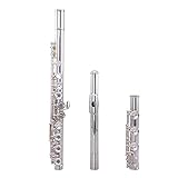 Flutes Musical Instrument Flute Sterling Silver Musical Instrument 17-Hole Open-Hole Sterling Silver Flute French Button B Tail