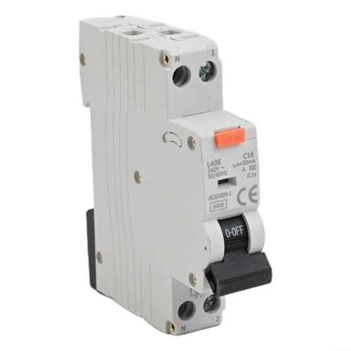 FACAIIO RCBO Disjoncteur 230 V 16 A Type A Courbe C 30 mA 1P+N Rail DIN Montage pour Protection Électrique