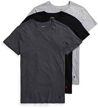 POLO Ralph Lauren Men's Classic Fit Cotton Crew Tee, Andover Heather/Polo Black, Madison Heather/Polo Black, Polo Black/Red, X-Large