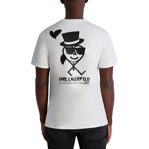 KARL LAGERFELD Men's Short Sleeve Crewneck Heart Graphic Design T-Shirt4