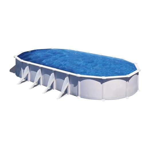 Gre Kitprov918 Atlantis - Piscina Elevada Ovalada, Aspecto Acero Blanco, 915 X 470 X 132 Cm