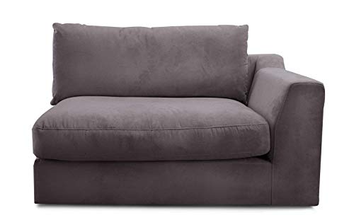 CAVADORE Sofa-Modul 'Fiona'mit Armteil rechts / individuell kombinierbar als Ecksofa, Big Sofa oder Wohnlandschaft / 138 x 90 x 112 / Webstoff grau