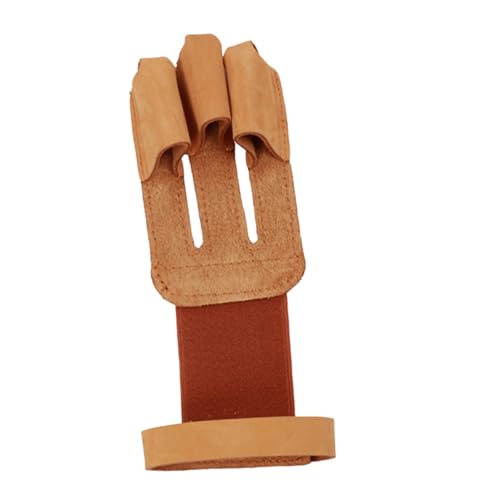 CORHAD Three-Finger Archery Gloves for Hunting Non-Slip Finger Protector Guard Leather Archery Glove for Hand