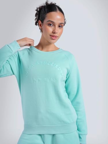 Image of CAVA Essential Sweatshirt for Women | Brushed Fleece, Round Neck, Full Sleeves, Ribbed Cuffs, Embroidery Detail | Cozy Loungewear & Travelwear