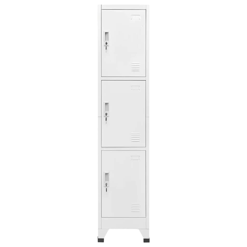 vidaXL Armoire à Casiers avec 3 Compartiments Armoire de Rangement Meuble de Rangement Vestiaire Sportif Entreprise Intérieur 38x45x180 cm