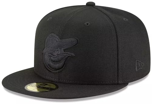 New Era MLB 59FIFTY Black Black Authentic Collection Fitted On Field Game Cap Hat (7 5/8, Baltimore Orioles)
