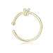 AVORA 14K Yellow Gold Simulated Diamond CZ Solitaire Nose Ring Hoop (20 Gauge) - 5/16