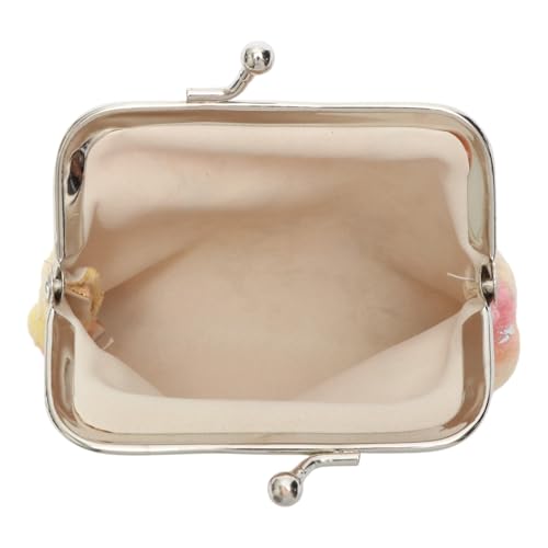 Generic 1Pcs Pouch Wallet Flannel Gold Foil Snap Purse Fleece Fabric Yellow 9x7cm3