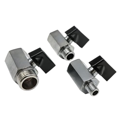 Mini válvula de bola de latón de 1/8" macho-macho para cierre seguro de tuberías 3