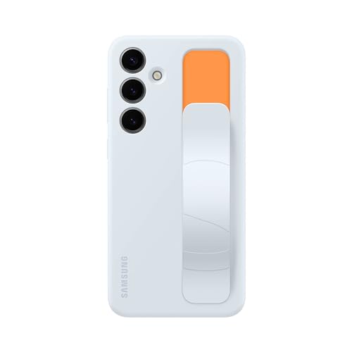 Image of SAMSUNG Galaxy S24+ Plus Standing Grip Phone Case, Protective Silicone Cover with Hand Strap, Kickstand, Durable Design, Soft Touch, US Version, EF-GS926CLEGUS, Light Blue
