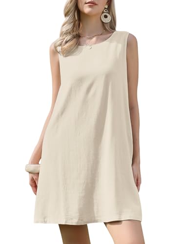Robe d'été sans manches en lin pour vos journées de plage et terrasses ensoleillées