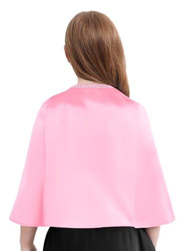 Kids Girl Satin Princess Cape Blazer Split Sleeve Open Front Wedding Jacket Coat2