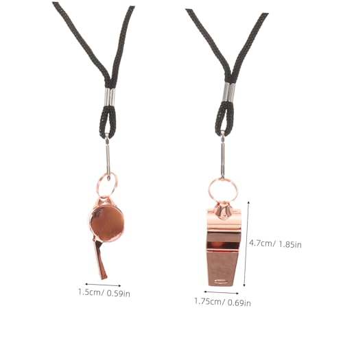 6 silbatos deportivos resistentes de acero inoxidable con cordón de nylon miniatura 2