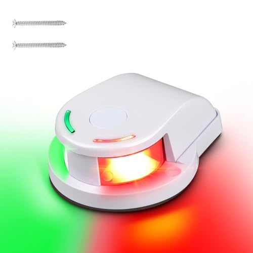 Linkstyle Boat Marine LED Navigation Light, IP67 Waterproof Signals Lights for Bow, Pontoon, Yacht, Power and Small Boat, White