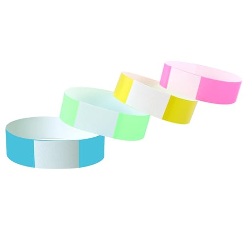 412 pulseras Tyvek de 4 colores, resistentes al agua, 19 x 255 mm, para control, eventos y seguridad