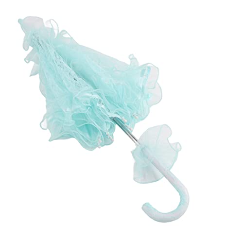 Blue Wedding Lace Umbrella Folding Bride Umbrella Parasol Sun Umbrella For Bridesmaids Flower Girls Photo Prop #TOP5