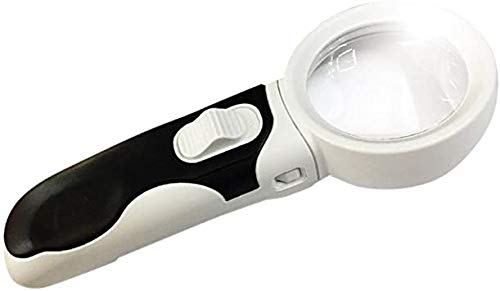 Global Statclean Systems New 37mm Dia White Light 2 LED Illuminated Magnifier 15X Magnifying Glass …