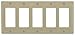 Bryant Electric NP265LA Wallplate, Nylon, Standard Size, 5-Gang, 5 Decorator/GFCI, Light Almond