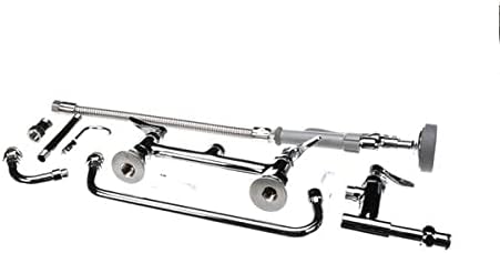 T&S Brass B-0178 Spray Assembly Deck Mount Base with 8-Inch Centers and 12-Inch Add-On Faucet Spray Valve Hose