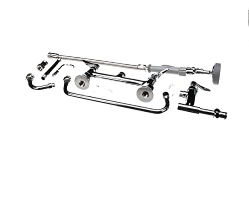 T&S Brass B-0178 Spray Assembly Deck Mount Base with 8-Inch Centers and 12-Inch Add-On Faucet Spray Valve Hose
