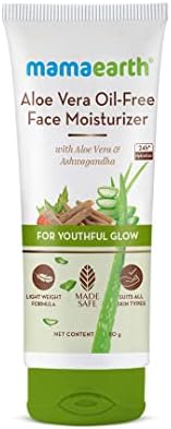 Mamaearth Aloe Vera Oil-Free Face Moisturizer for Oily Skin with Aloe Vera & Ashwagandha for a Youthful Glow - 80 g