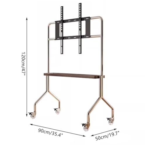Soporte Universal Móvil para TV 43-75 Pulgadas con Ruedas y Estantes de Madera miniatura 3